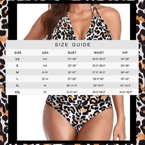 NWOT Cheetah Print Halter/Dual Look Bathing Suit - Picture 10 of 10